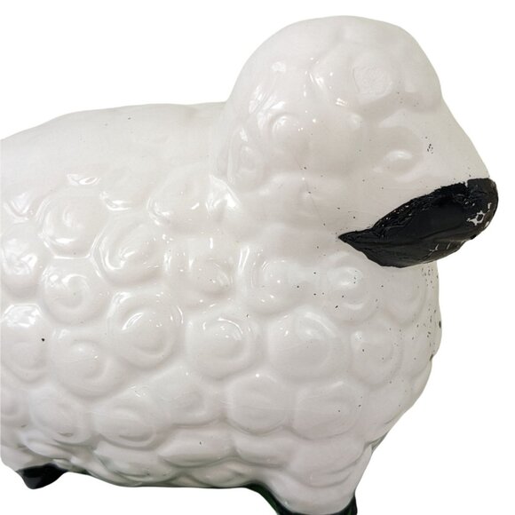 Ceramic Sheep Lid Glass Jar With Gold Floral Pattern For Storage Or Decor - Picture 6 of 8